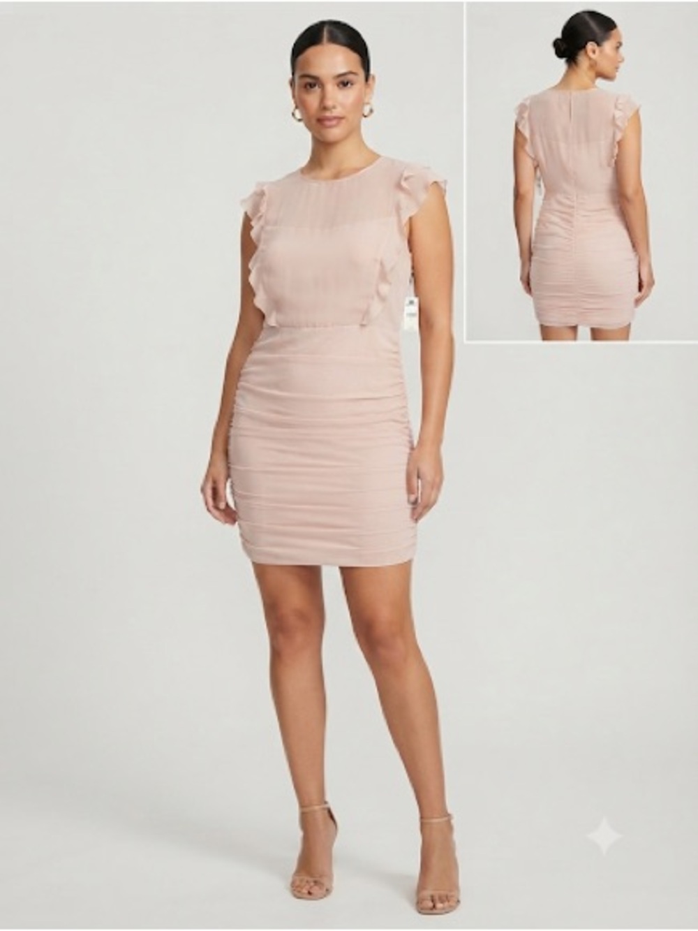 Express Blush Ruffle Sleeve Mini Dress